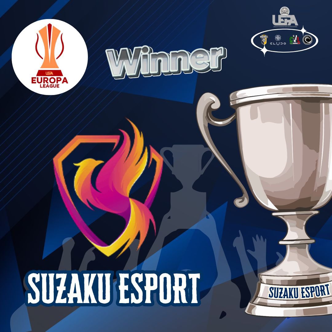 eLUDO (@eludo_official) on Twitter photo 🏆 THE CHAMPIONS ARE HERE 🏆
<a href="/impactesportseu/">IMPACT Esports</a> wins the Champions League 🇮🇹🔥
<a href="/SuzakuEsports/">SZK Esports</a> triumphs in the Europa League 🇪🇸👏
Respect to the winners and thanks to all the teams: what a great show! 🎮🏆 🏆 THE CHAMPIONS ARE HERE 🏆
<a href="/impactesportseu/">IMPACT Esports</a> wins the Champions League 🇮🇹🔥
<a href="/SuzakuEsports/">SZK Esports</a> triumphs in the Europa League 🇪🇸👏
Respect to the winners and thanks to all the teams: what a great show! 🎮🏆