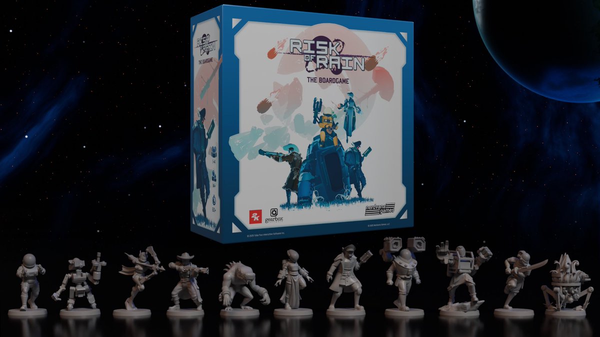 nerdvanagame's tweet image. Risk of Rain: The Board Game brings survivors to your table 🌩️ Coming soon to Kickstarter. Follow now: kickstarter.com/projects/nerdv…