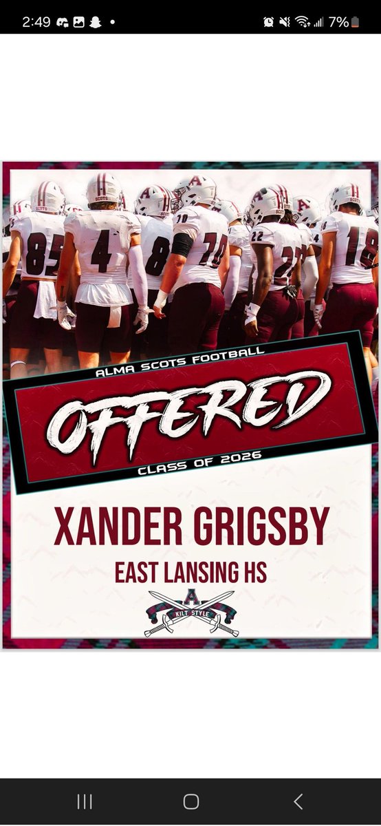 After a great camp, I am blessed to receive my first offer from <a href="/AlmaCoachCole/">Scotty Cole</a> at Alma University