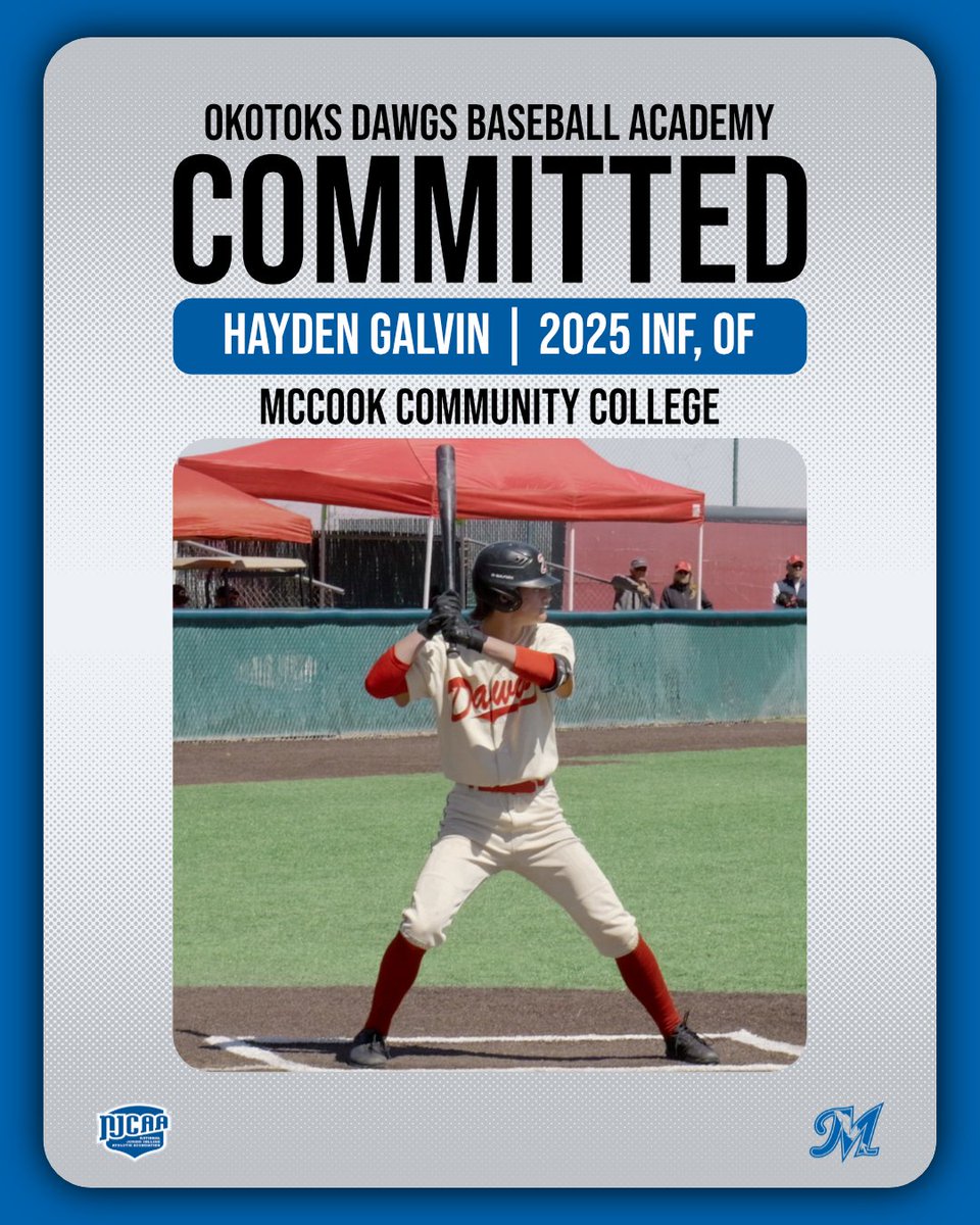 Congratulations to Dawgs Academy 2025 INF, OF Hayden Galvin on his commitment to McCook Community College in Nebraska.

#dawgs #baseball #academy #committed #NJCAA #JUCO #JUCObaseball #JUCObandit