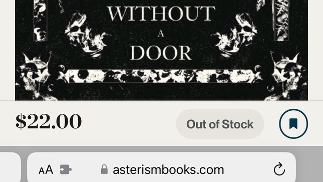 LOGAN BERRY (@lgnbrry) on Twitter photo DOOMs sold out from <a href="/asterism_books/">Asterism Books</a>. Thanks to all who got a copy.
Restock is in progress.
It’s available from Amazon, if you can’t wait.
Thanks to <a href="/thefancymike/">itsmichaelok</a> for the heads up ✨ DOOMs sold out from <a href="/asterism_books/">Asterism Books</a>. Thanks to all who got a copy.
Restock is in progress.
It’s available from Amazon, if you can’t wait.
Thanks to <a href="/thefancymike/">itsmichaelok</a> for the heads up ✨
