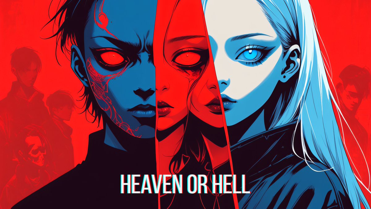 KEEJOSX's tweet photo. The HEAVEN OR HELL visualizer is live.  
Born from chaos, glitch, and synthetic emotion. 
“The line gets blurry when you’re addicted.”  

🎧 Watch now &amp; drop a ⚫ if you feel it. 
▶️ https://t.co/hKOo4tpjHe 

#AltKpop #HeavenOrHell #AImusic #GlitchAesthetic #ExperimentalPop https://t.co/AI2qALHtBE