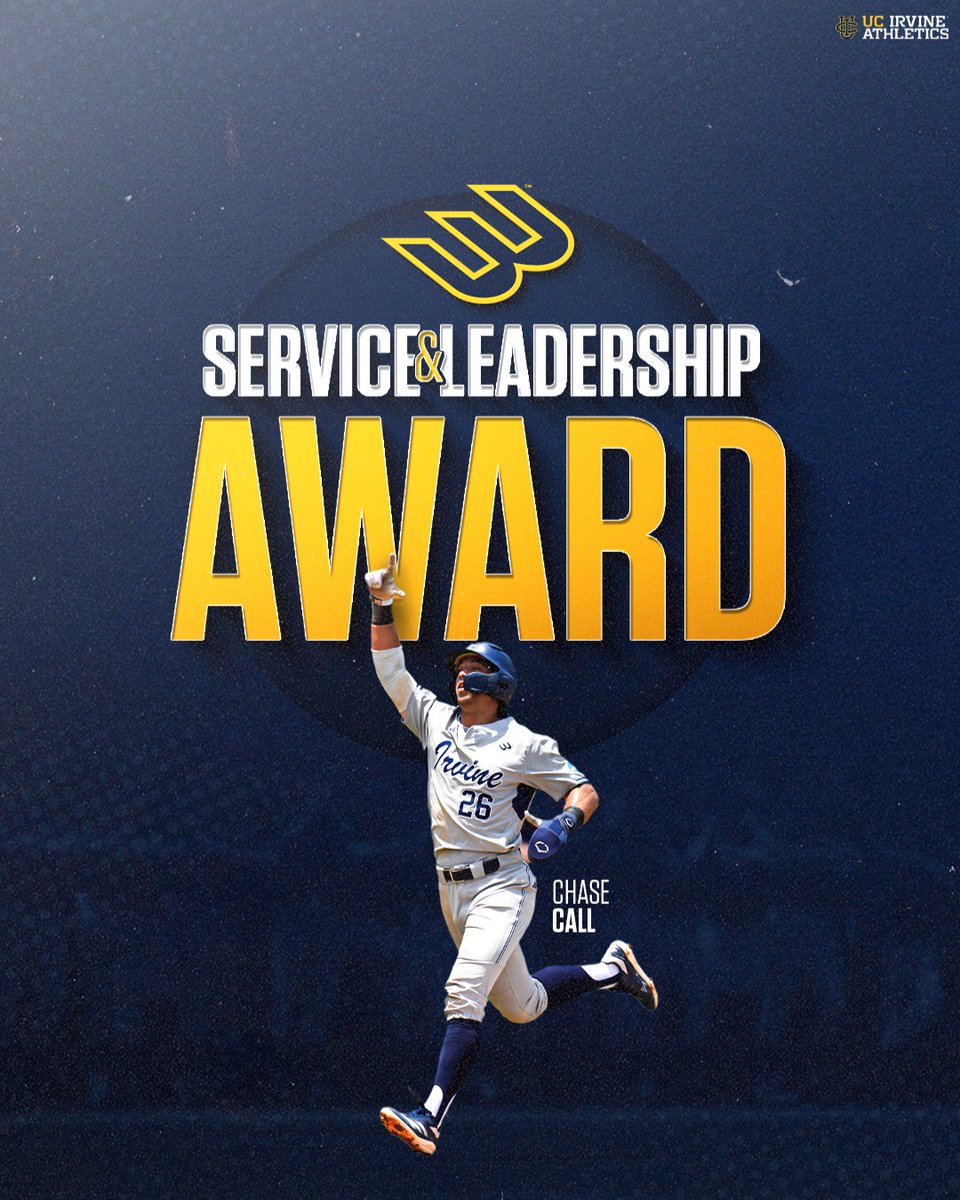 Congratulations to Chase Call for being awarded the Big West Service and Leadership Award for UC Irvine. Call's consistent engagement in service and leadership activities that impacted the campus and community led to this great achievement! 👏

#TogetherWeZot | #RipEm