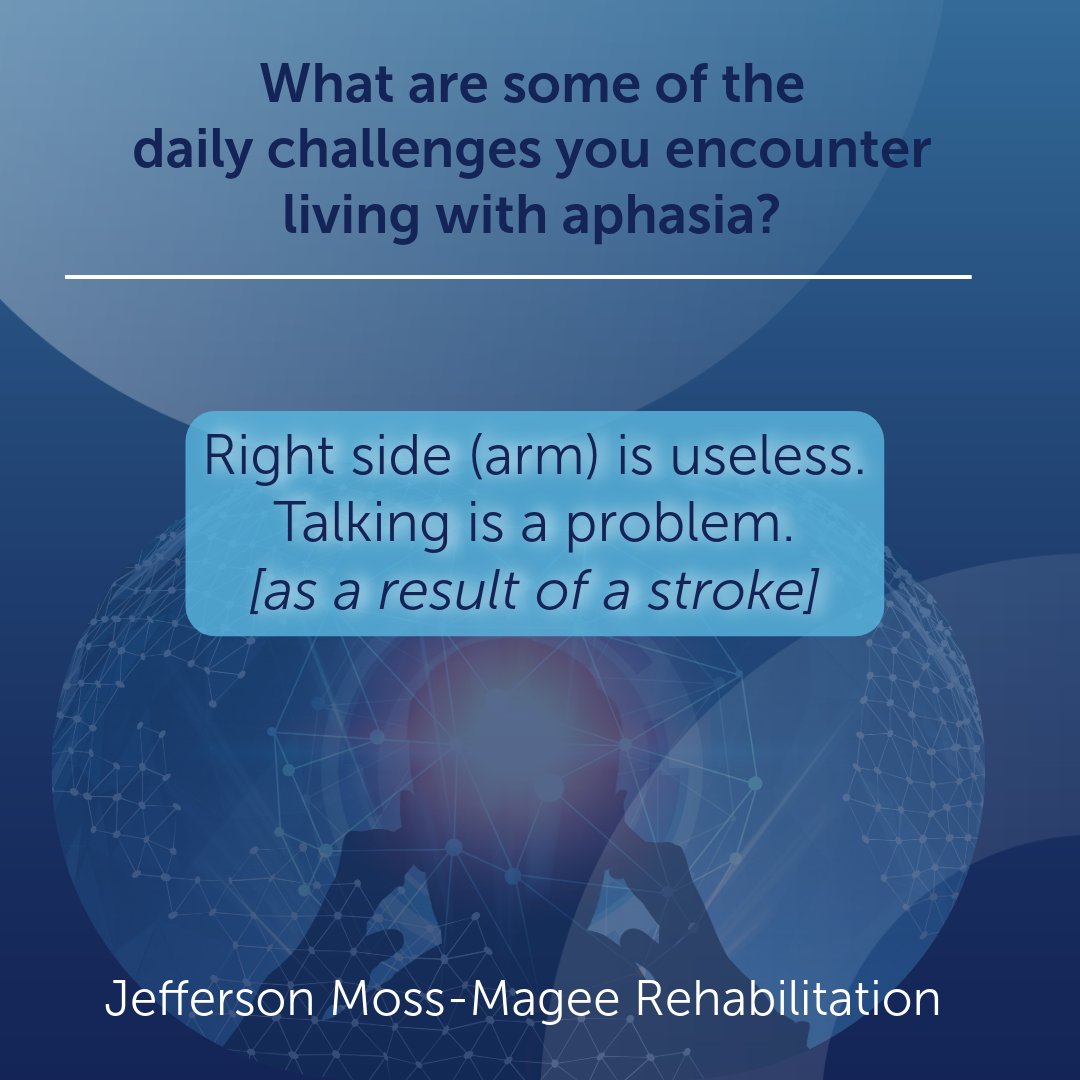 MossMageeRehab's tweet image. In Recognition of aphasia awareness month Brian shares his experience living with this language disorder. Brian is a member of our aphasia support group who suffered a stroke a few years ago. ￼ #aphasia #stroke #speechtherapy