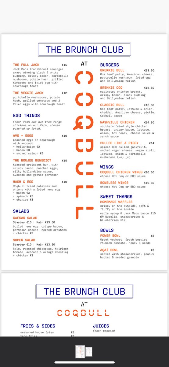 our new exciting BRUNCH MENU is available every Sat &amp; Sun up to 2pm, book a table or simply walk into us coqbulllimerick.ie #brunch #brunchlimerick
