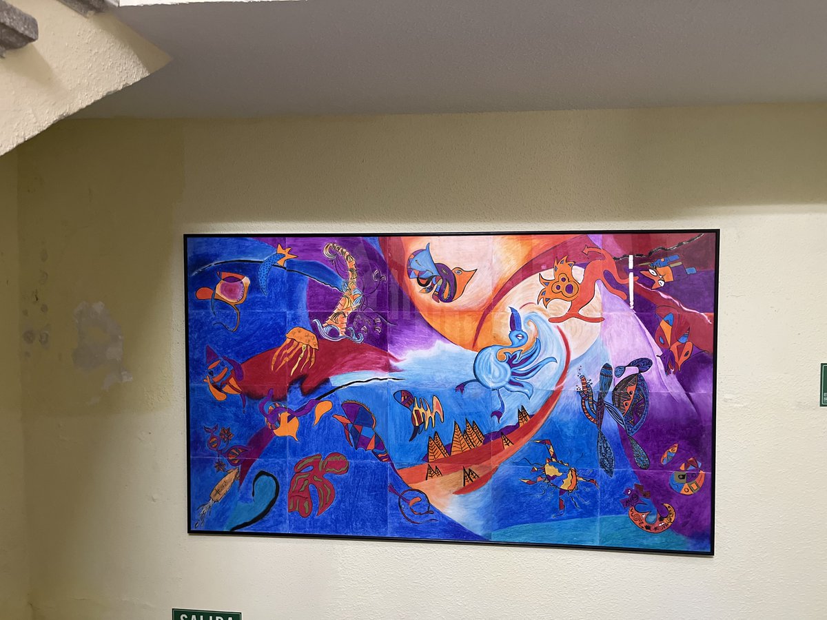 CEADLasPalmas's tweet photo. 🎨 Trazos nuestros.
Mural colectivo surrealista creado por profesorado y personal no docente del CEAD.
El alumnado también ha iniciado su propio mural, que se completará el próximo curso.
¡El arte sigue creciendo en el CEAD! 🖌️✨
#ArteColectivo #CEAD. https://t.co/sbWW9eiHad