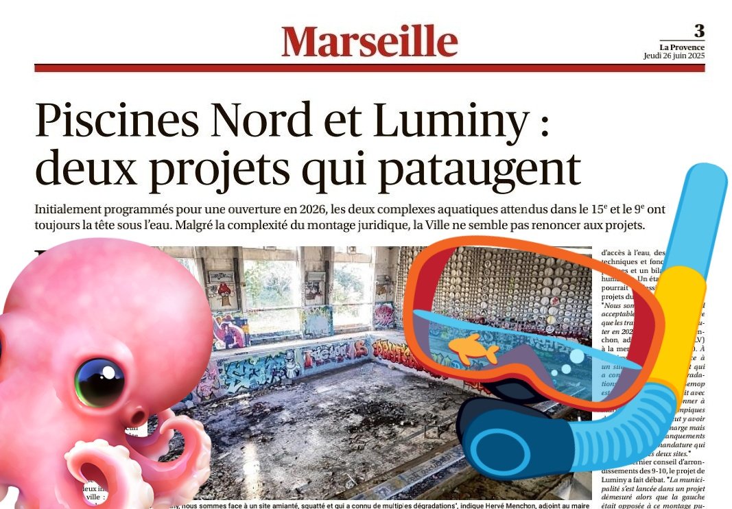 Collectif des écoles de Marseille (@collectifcem) on Twitter photo A lire dans <a href="/laprovence/">La Provence</a> du jour : Piscines Nord & Luminy, deux projets emblématiques pour Marseille. Aujourd’hui, les travaux sont enlisés.
Nous voulions des piscines pour toutes et tous, ils ont décidé des centres aqualudiques.
🔁 on prévient depuis 2022🧵👇 A lire dans <a href="/laprovence/">La Provence</a> du jour : Piscines Nord & Luminy, deux projets emblématiques pour Marseille. Aujourd’hui, les travaux sont enlisés.
Nous voulions des piscines pour toutes et tous, ils ont décidé des centres aqualudiques.
🔁 on prévient depuis 2022🧵👇