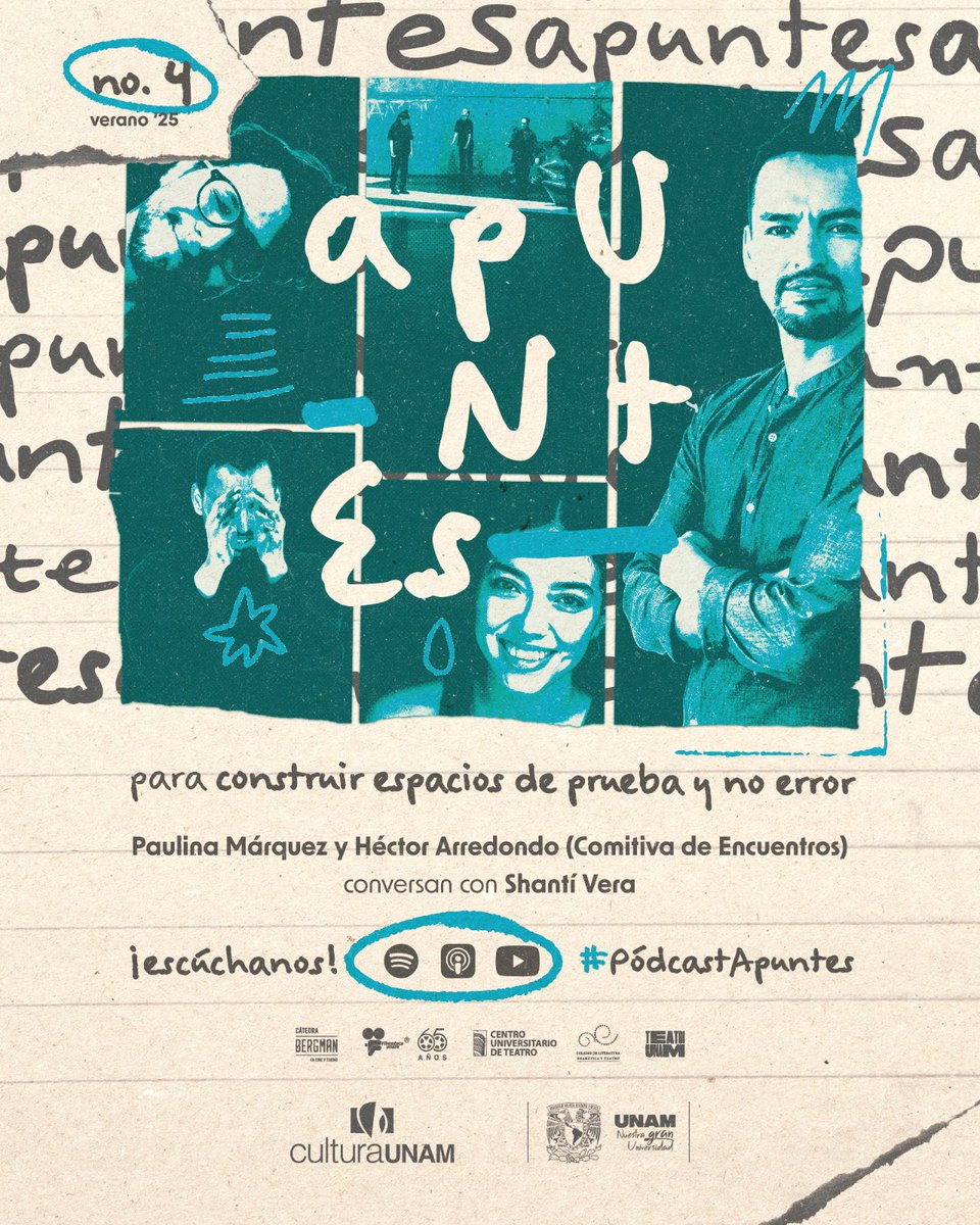 ✨ ¿Qué puede ser un laboratorio? ¿Cómo construimos espacios propios para imaginar, probar lo desconocido?

🎧 Escucha el Ep. 4 de #PódcastApuntes: para construir espacios de prueba y no error. La #ComitivaDeEncuentros conversan con Shantí Vera. Disponible bit.ly/4eqD9Zl