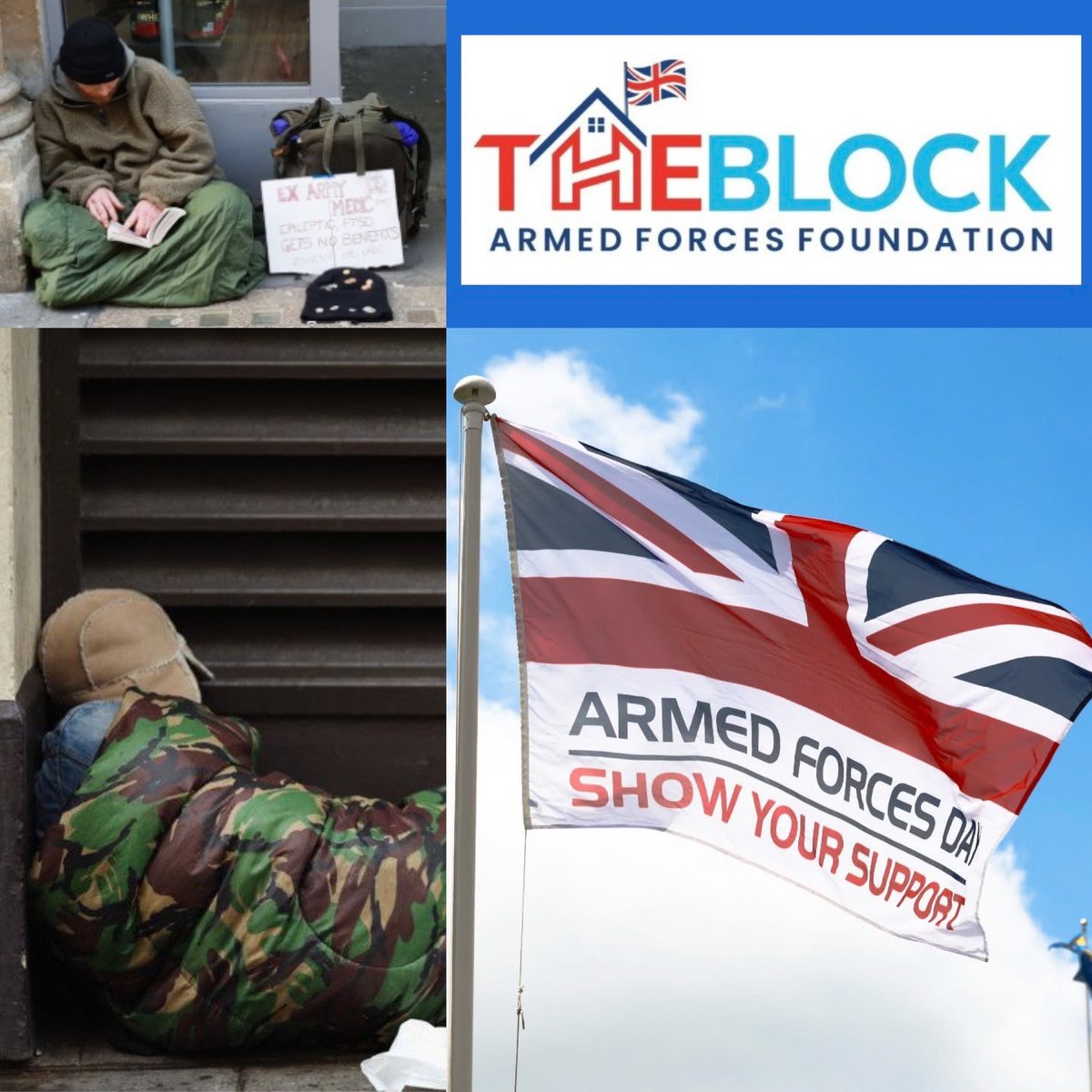Three  homeless cases this week in Liverpol all with a combination of complex needs including mental health diagnosed, battlefield trauma, addiction &amp; cPTSD.

A combined 44 years service between all the three homeless veterans which the Block has been supporting this week.