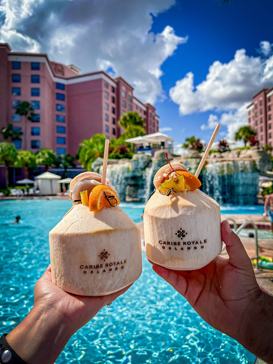 The perfect poolside refresher. Grab a coconut drink from Calypso's Poolside Bar &amp; Grille, find your favorite spot by the pool, take a sip, and let the Orlando sunshine do the rest. 🥥 
cariberoyale.com/orlando-resort…

📸 Oribitess