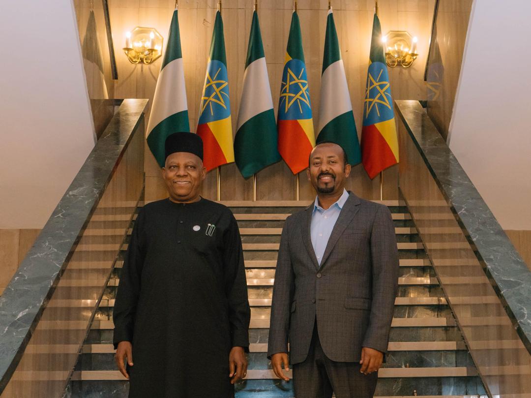 AbiyAhmedAli's tweet image. This evening, I welcomed Vice President @KashimSM of the Federal Republic of Nigeria. We discussed key bilateral and continental issues.