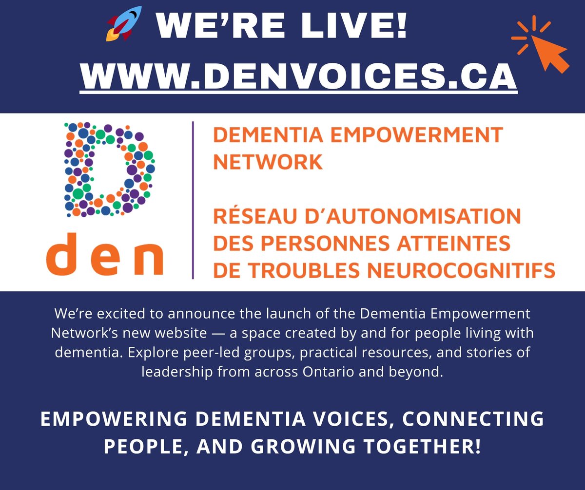 HamOnt_Aging's tweet image. Led by and for people living with dementia, DENVOICES.CA is now LIVE! eepurl.com/jhYMNw