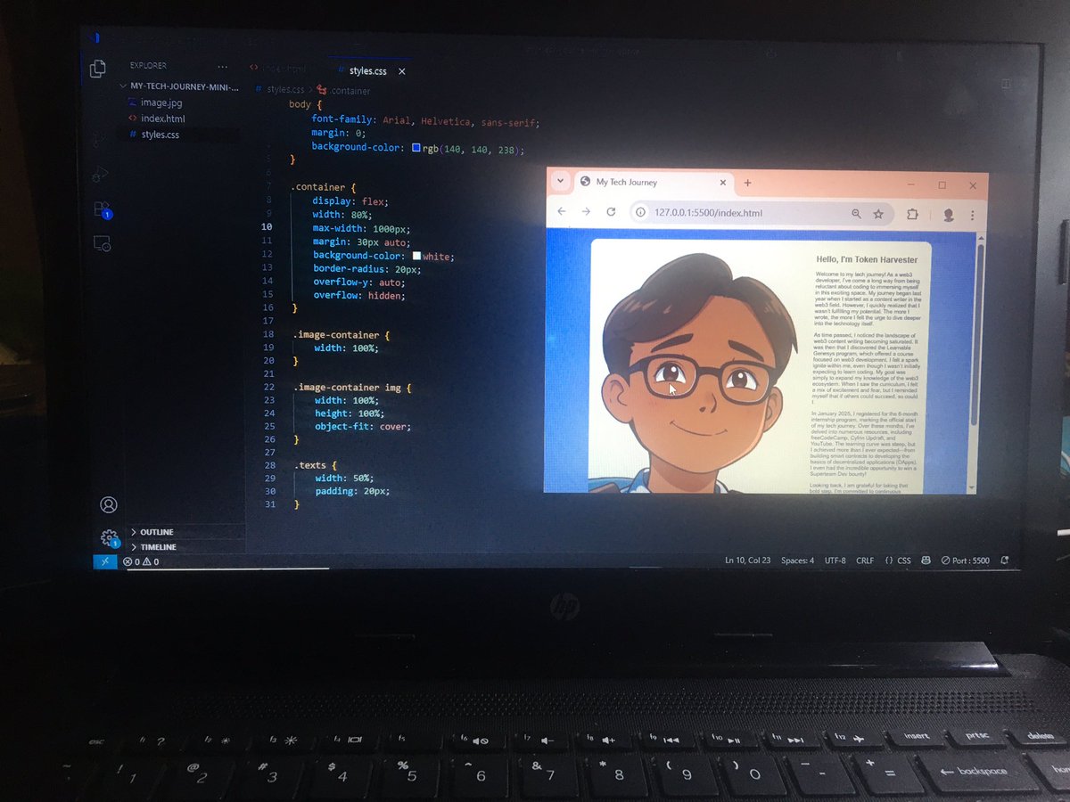 Token_Harvester's tweet image. Day 9 of #30DaysCodingChallenge ✅

Faced an unexpected blocker today, so I couldn’t do much on the mini website, I was meant to deploy today.

Apologies, but here’s a look at the progress so far😢