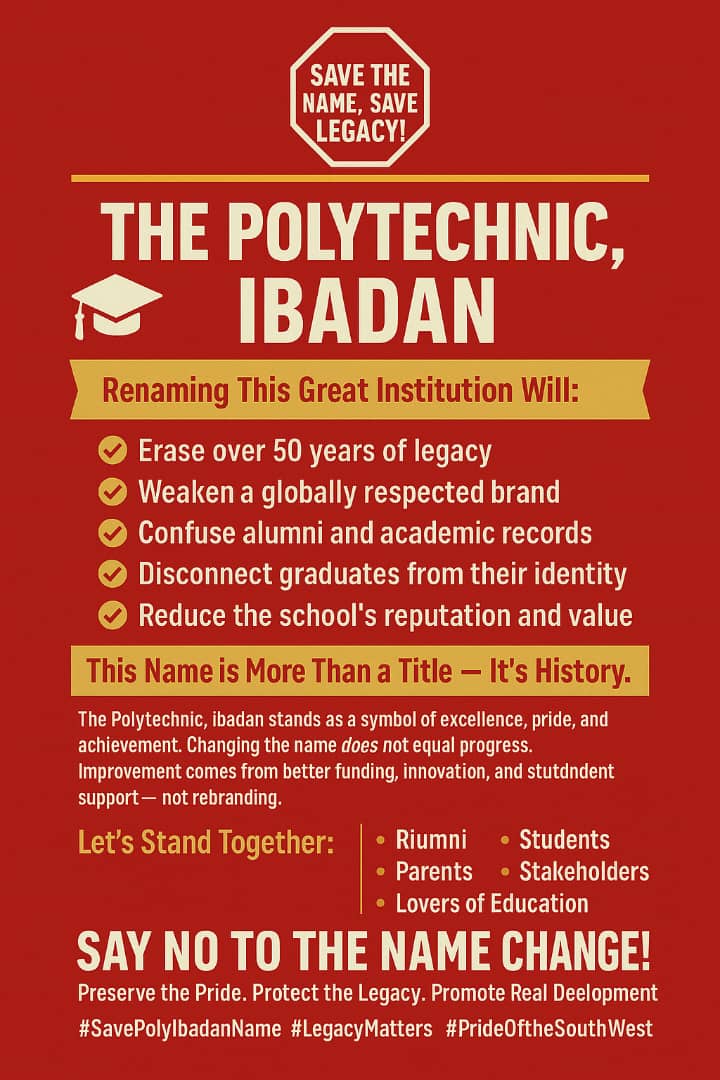 YAbdulwariz's tweet photo. @seyimakinde #Notonamechange
#letitremainPOLYBADAN https://t.co/pU1015f8Dl
