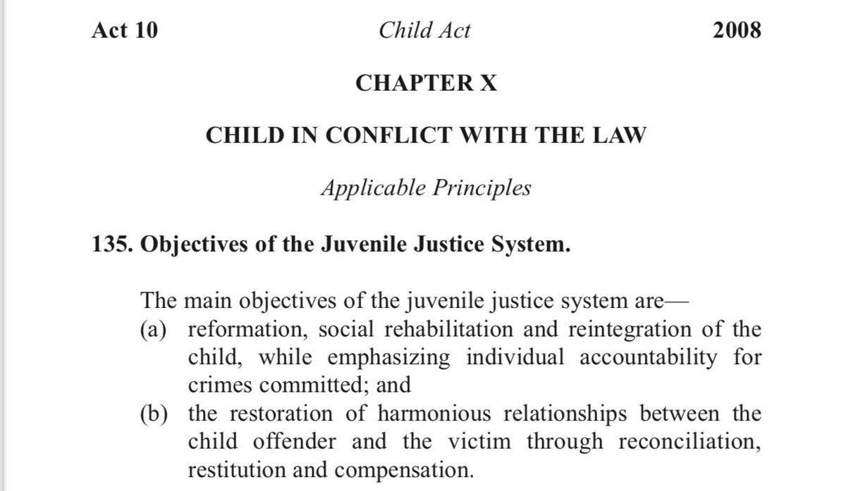 WaniMichael57's tweet image. When you read Sec 135 of the Child Act, the punishment is supposed to be meant for reformation, social rehabilitation & reintegration. I know this matter is very delicate but the law doesn’t allow death sentence on children below the age of 18 years or grave punishment.
#SSOT