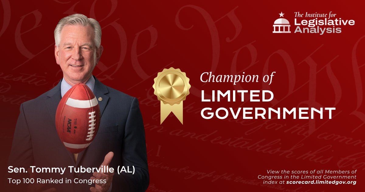 Proud to be named a CHAMPION of Limited Governance by the Institute for Legislative Analysis.

I will always fight to hold our federal government accountable TO THE PEOPLE.