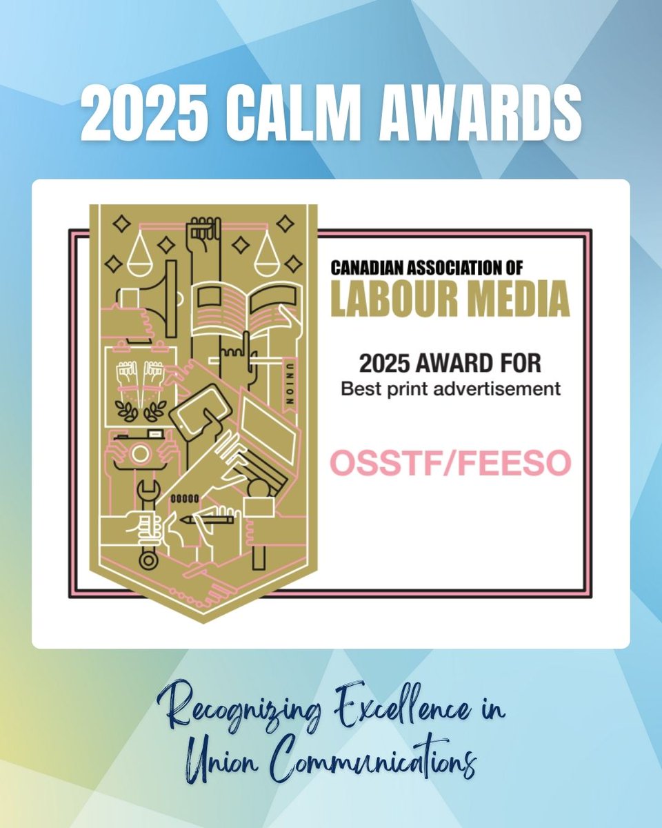 CanLabourMedia's tweet image. This Ford High ad by @osstf won the 2025 Best Print Advertisement Award!

Our judges were a fan of the poster design, humour and use of the QR code.