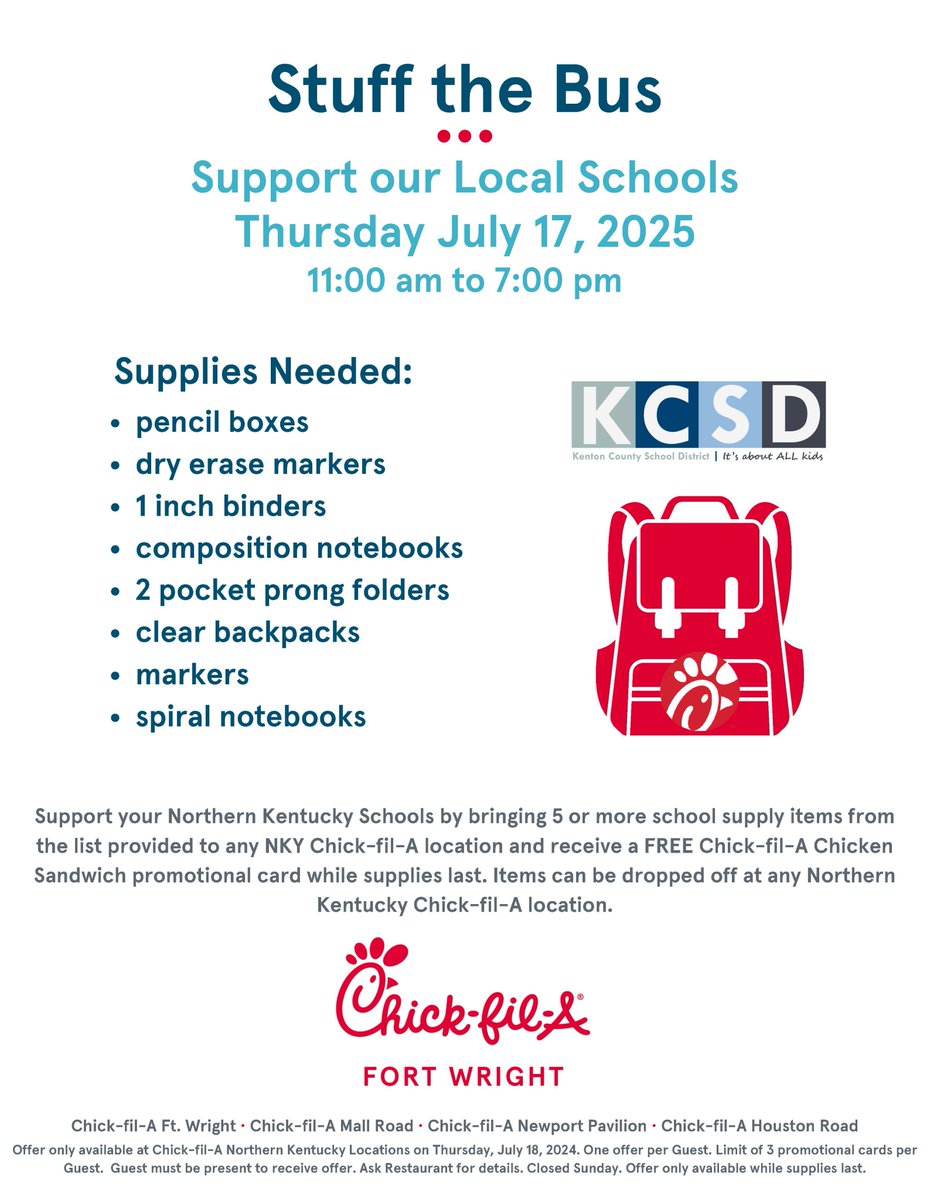 Join us for Stuff the Bus at <a href="/CFACINCYNKY/">CFACINCYNKY</a> on July 17!