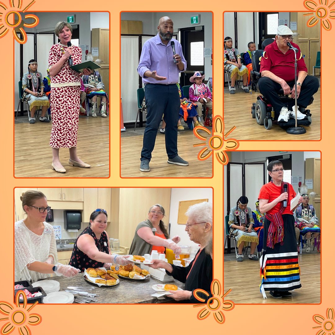 GEF celebrated #NationalIndigenousPeoplesDay with dance, stories, bannock + community! Thanks <a href="/EleanorO_MP/">Eleanor Olszewski 🇨🇦</a>, <a href="/DShepYEG/">David Shepherd</a>, GEF board members + the dancers from across Alberta First Nations for joining our Indigenous Elders, staff + #yegseniors for the livestream event. Watch: