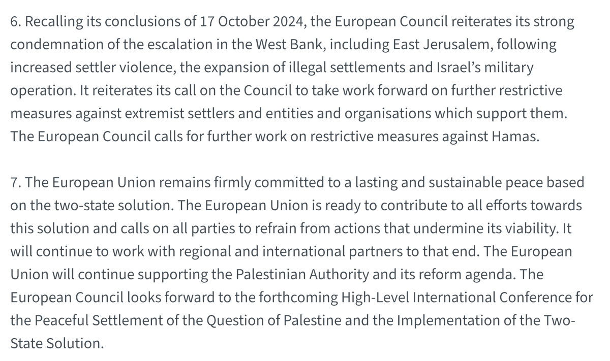 AdHaque110's tweet photo. "The European Council takes note of the report on Israel’s compliance with Article 2 of the EU-Israel Association Agreement and [will] continue discussions on a follow-up, as appropriate, in July 2025, taking into account the evolution of the situation on the ground."

Come on. https://t.co/MA9JUSog4G
