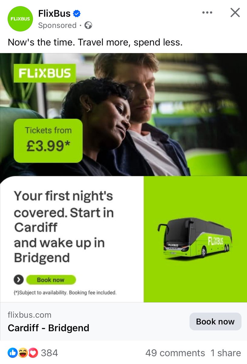 john_actuary's tweet image. I’m not sure Flixbus has fully optimised its latest SM advertising campaign…