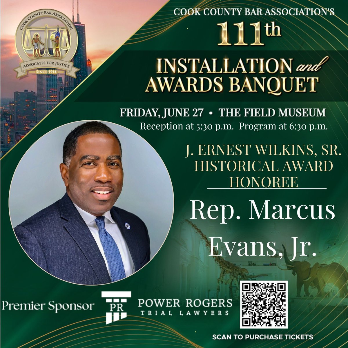Repevans33's tweet image. I am honored to receive the J. Ernest Wilkins, Sr. Historical Award from the Cook County Bar Association at their 111th Annual Banquet this Friday.
This prestigious recognition highlights my relentless commitment to justice, leadership, and public service. I’m proud to attend…