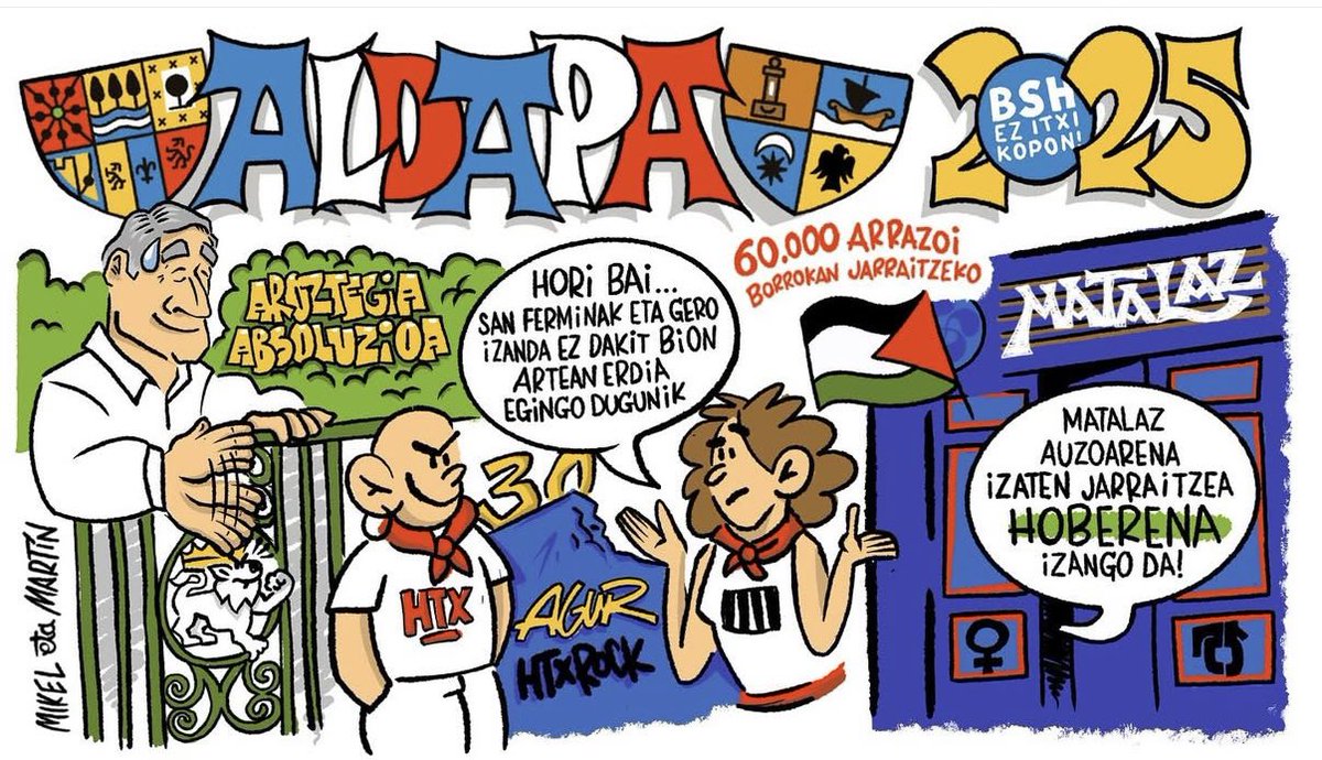 🥹 Eskerrik asko La Unica eta Aldapa peñei #AgurHatortxu honi, keinu polit hau egitegatik! 

#sanfermin #iruñekopeñak #htx30 #auzolana