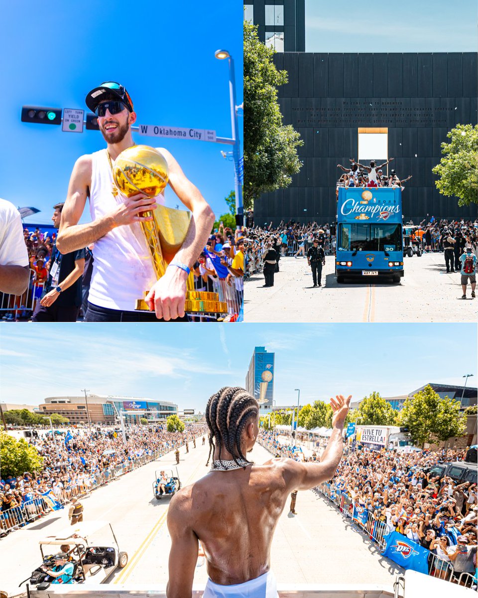 okcthunder's tweet photo. We asked our team of Thunder photographers about their favorite pictures from the parade 📸

Relive the historic day in OKC through the lens 📲 https://t.co/OFl4Vz9kCQ https://t.co/rJ8S7G1ahw