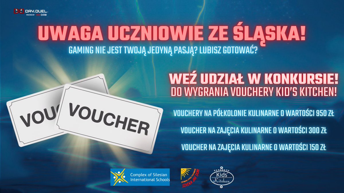 🎮🥄 UWAGA ŚLĄSK! KONKURS DLA MŁODYCH GAMERÓW I GOTU-JUNIORÓW! 🥄🎮

Gaming to nie wszystko? Kochasz gotować, a Fortnite znasz tylko z doskoku? 🍳🔥
W takim razie mamy coś właśnie dla Ciebie! Razem z Kid’s Kitchen i naszymi partnerami przygotowaliśmy specjalny konkurs dla uczniów