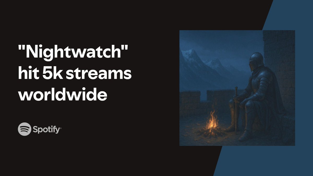 5000 streams in the first week?! That’s absolutely insane. Huge thanks to every single one of you who listened, shared, and supported the track.
This means the world. ❤️🎧
#ambientmusic  #nightwatch
