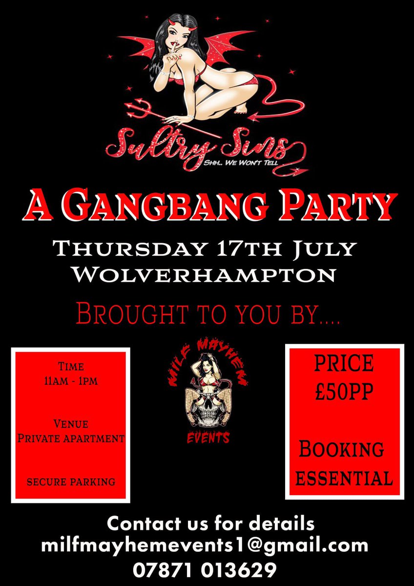 Milf Mayhem Events (@milfmayhemevent) on Twitter photo What’s New!!!? 🆕
We have a special treat for you guys, just before a few of our ladies break up for summer.
1. Save the date.
2. Drop us a provisional booking.
3. Confirm your attendance w/b 14th July.
📲 07871 013629
📥 milfmayhemevents1@gmail.com
Telegram link via DM. What’s New!!!? 🆕
We have a special treat for you guys, just before a few of our ladies break up for summer.
1. Save the date.
2. Drop us a provisional booking.
3. Confirm your attendance w/b 14th July.
📲 07871 013629
📥 milfmayhemevents1@gmail.com
Telegram link via DM.