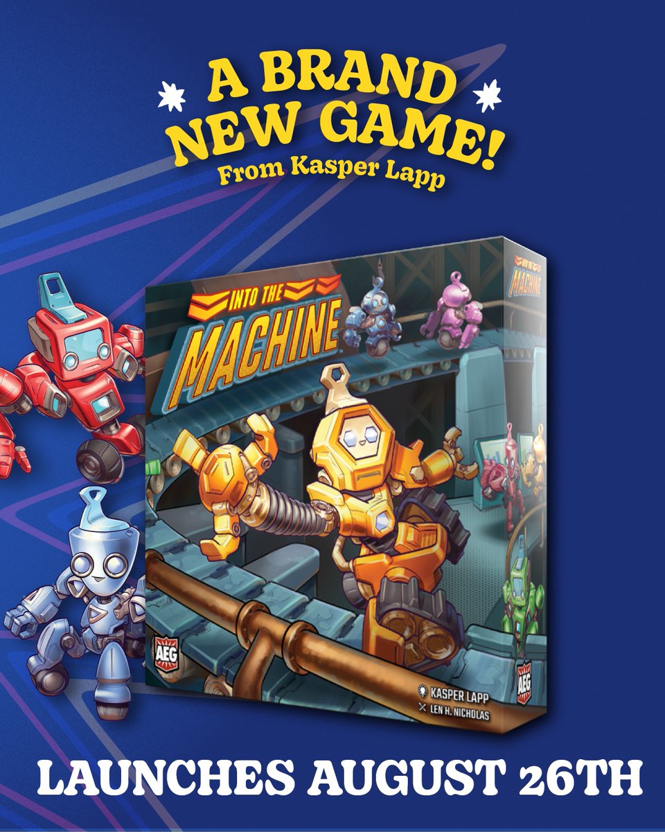 1 new game.
4 racing bots.
Big brain moves, even if you don’t win.
Into the Machine is the wild new game from That’s Not a Hat designer Kasper Lapp—only in AEG’s 30th Anniversary Fun Factory Kickstarter!
Launching Aug 26
#IntoTheMachine #FunFactory #boardgames