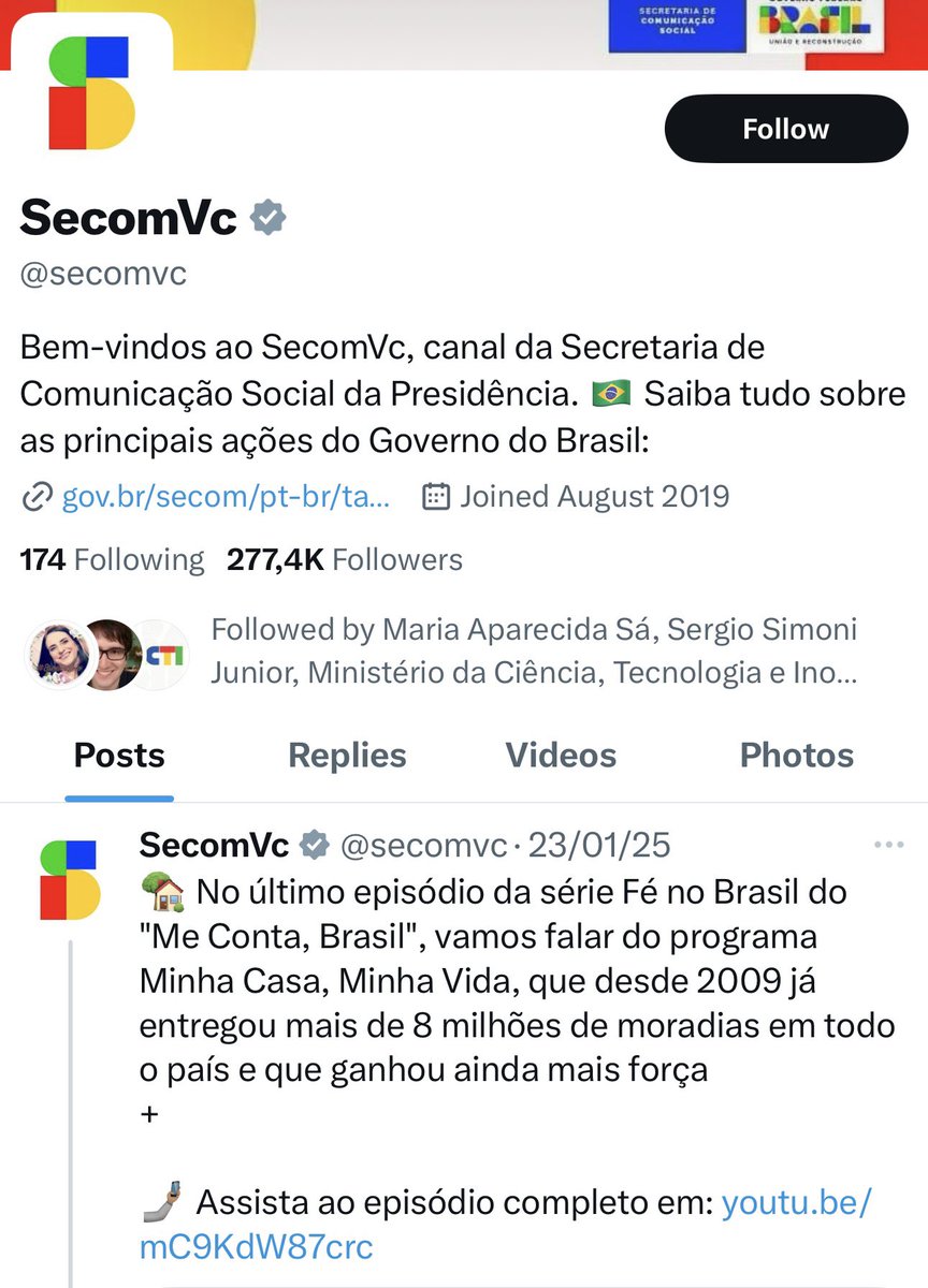 O governo está tão à deriva que a última postagem da Secom foi em janeiro, há 5 meses. 🤦‍♂️