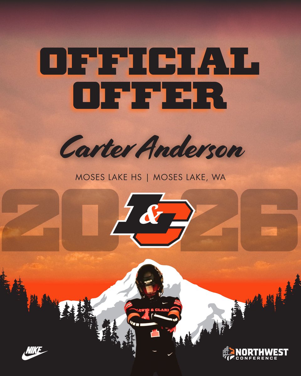 Carter Anderson (@c_anderson_11) on Twitter photo Thank you Coach Read for the amazing opportunity to play football at the next level at <a href="/lewisclarkfb/">Lewis & Clark Football</a>. Blessed to receive my first offer to play college football. Thank you Coach Read for the amazing opportunity to play football at the next level at <a href="/lewisclarkfb/">Lewis & Clark Football</a>. Blessed to receive my first offer to play college football.