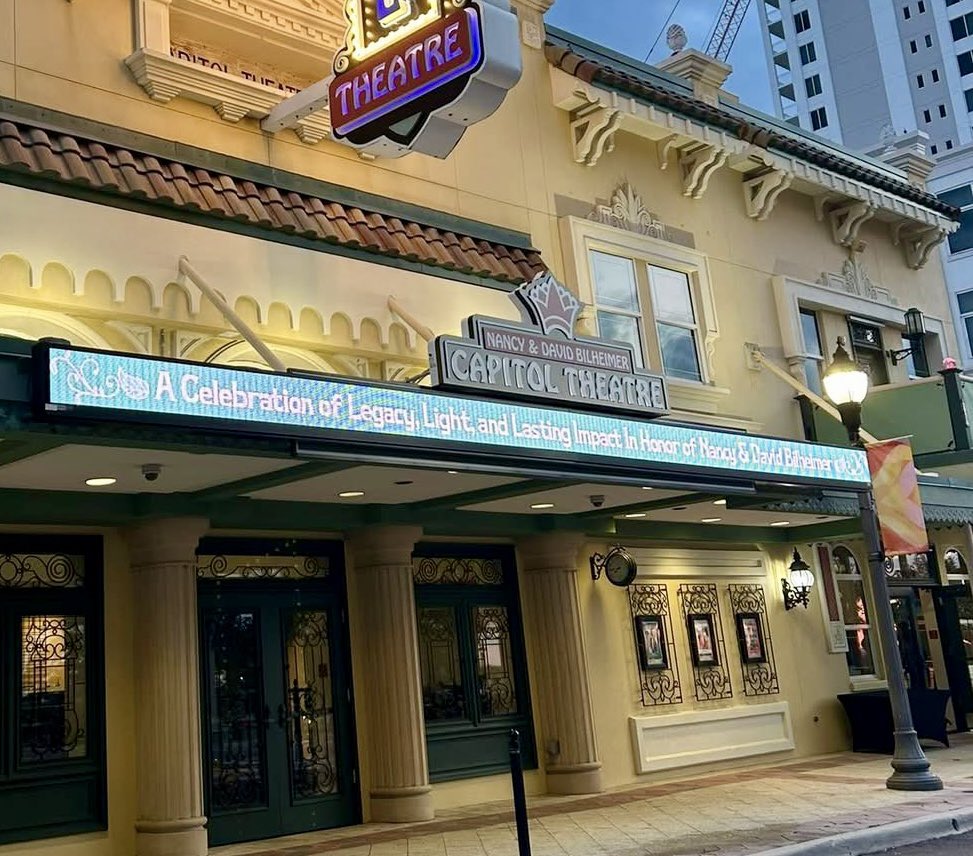 brucearector's tweet image. It was my great pleasure to attend the unveiling of the new Bilheimer Capitol Theatre Marquee on Tuesday and to thank Nancy and David Bilheimer for their gift to arts education in our community and years of generous support to the arts in Tampa Bay. #ArtsEducation #Generosity