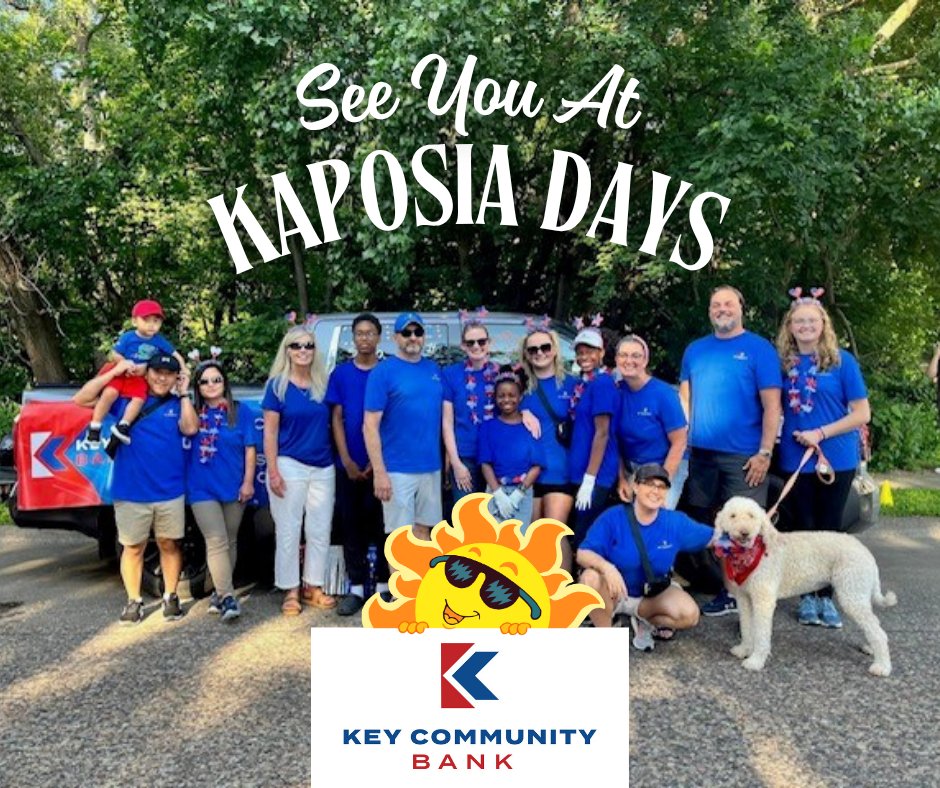 KeyCommunityIGH's tweet image. 🎉 Join Us at Kaposia Days! 🎉

Key Community Bank is proud to be a Platinum Sponsor of this year’s Kaposia Days celebration in South St. Paul! 

Come say "Helllo"! We'd love to see you!!

#KaposiaDays #KeyCommunityBank #PlatinumSponsor #CommunityStrong #SouthStPaulEvents