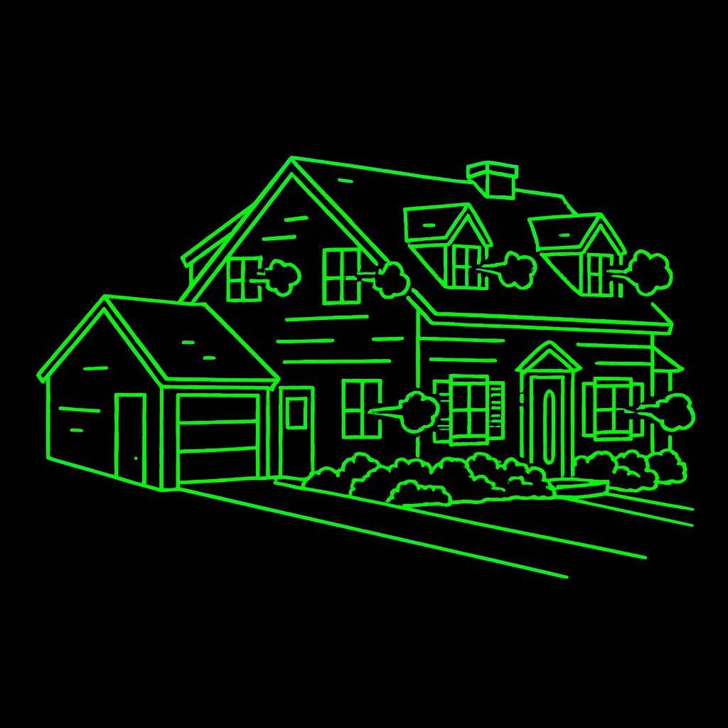 senditheir's tweet photo. TURN ANY HOUSE INTO A #FARTHOUSE

Step 0. Like & Retweet :) Easiest step tbh.

1. Open ChatGPT
2. Open Zillow, Google Images etc. Download an image of ANY HOUSE
3. Click "Create an Image"
4. Use this prompt:

Transform the uploaded photograph of the house into a single‑colour, neon‑green outline illustration. • Trace every visible edge of the original architecture with a continuous neon‑green stroke (≈3 px) and apply a subtle outer glow so it looks like a retro vector CRT graphic. • Fill all interior areas—including sky, roof, windows, doors, walls, ground, vegetation—with pure solid black; there must be no gradients, textures, or colours other than neon green. • From every window opening draw a small cartoon “fart cloud” (3‑4 rounded lobes plus a short motion dash) in the same neon‑green stroke, angled outward as though gas is puffing into the night. Size: 230% size of the window. • Keep the house’s proportions, perspective, and window placement exactly as in the photo; avoid simplifying or omitting architectural details. • Background must remain 100 % black. No additional scenery, stars, or text. • Composition should read crisply at icon size—minimal lines, high contrast. - Make sure the entire house fits into the frame, with no edges cut off.  Negative prompt (suppress) colours other than neon green, shading, gradients, textures, photographic lighting, 3‑D rendering, reflections, extra objects, text, lens effects; non-black filling of house

5. POST YA PICS. ANY ICONIC HOUSE. MAKE SURE TO USE THE HASHTAG #FARTHOUSE SO IT CAN TREND

Below is the Family Guy house