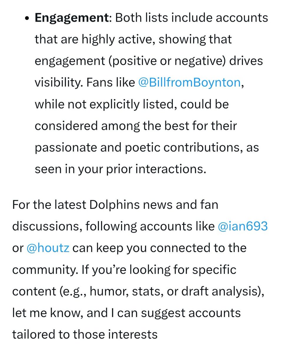 BLT (@billfromboynton) on Twitter photo <a href="/lovingsflorida/">Mike SoFla 🐦</a> <a href="/ian693/">Big E</a> <a href="/houtz/">josh houtz</a> <a href="/KingOfPhinland/">King of Phinland🐬👑</a> <a href="/dolphreaky/">Dolphreaky</a> <a href="/OmarKelly/">Omar Kelly</a> <a href="/ArmandoSalguero/">Armando Salguero</a> <a href="/NealDriscoll/">Neal Driscoll</a> <a href="/MattInfante/">Matt Infante</a> <a href="/AlfredoArtega/">Alfredo Artega</a> <a href="/MiamiDolphins/">Miami Dolphins</a> If you extend to top 5, @phincane lands 5th(and well deserved)!!!
*yours truly gets an honorable mention <a href="/lovingsflorida/">Mike SoFla 🐦</a> <a href="/ian693/">Big E</a> <a href="/houtz/">josh houtz</a> <a href="/KingOfPhinland/">King of Phinland🐬👑</a> <a href="/dolphreaky/">Dolphreaky</a> <a href="/OmarKelly/">Omar Kelly</a> <a href="/ArmandoSalguero/">Armando Salguero</a> <a href="/NealDriscoll/">Neal Driscoll</a> <a href="/MattInfante/">Matt Infante</a> <a href="/AlfredoArtega/">Alfredo Artega</a> <a href="/MiamiDolphins/">Miami Dolphins</a> If you extend to top 5, @phincane lands 5th(and well deserved)!!!
*yours truly gets an honorable mention
