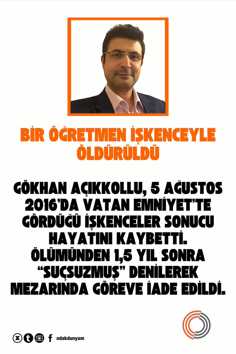 Geç gelen adalet, adalet değildir. Gökhan Açıkkollu mezarda görevine iade edildi.

#HukuksuzlukHerYerde