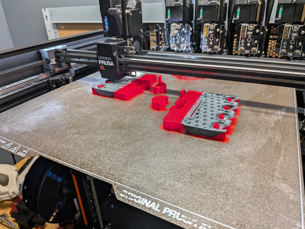Printing petg parts on the <a href="/Prusa3D/">Prusa3D</a> XL with PLA supports.

Works so well on a tool changer