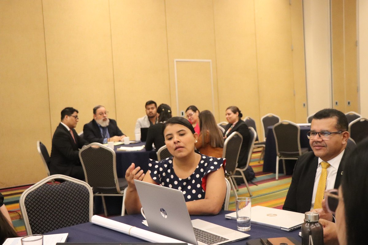 Esta mañana el Mtro. Higinio Osmín Marroquín Merino, del Pleno del TEG y la licenciada Cecilia Vanessa Arguello, oficial de cumplimiento, asistieron al Taller de Validación del BID, BCIE y DINAC, dentro de la evaluación del Sistema de Contratación Pública con metodología MAPS.