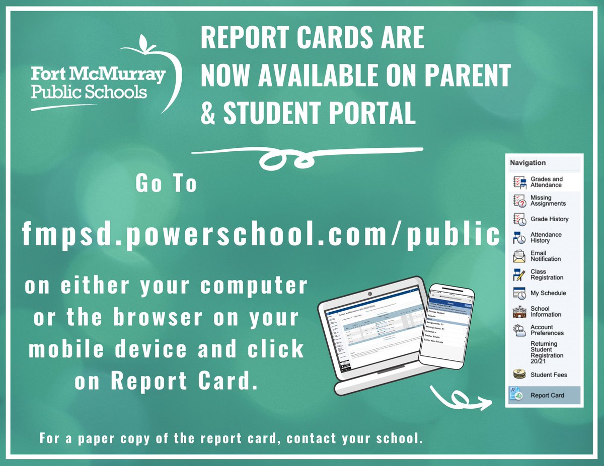 FMIS (@fmisonthego) on Twitter photo Junior High report cards are now available on both student and parent portal. <a href="/FMPSD/">Fort McMurray Public School Division</a> <a href="/MyMarkaz/">Markaz-Ul-Islam</a> Junior High report cards are now available on both student and parent portal. <a href="/FMPSD/">Fort McMurray Public School Division</a> <a href="/MyMarkaz/">Markaz-Ul-Islam</a>