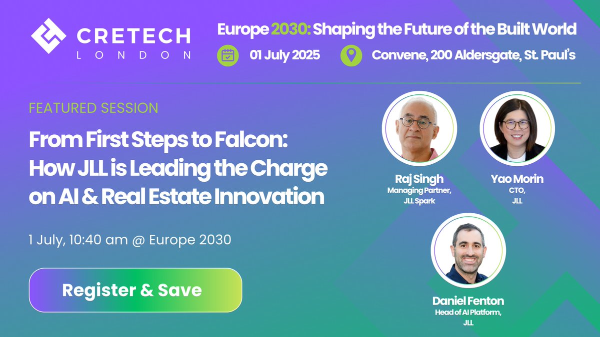 JLL Spark (@jllspark) on Twitter photo Join us next week at #CREtechLondon2025!
During the event, hear from JLL Spark leader <a href="/trajsingh/">triskaidekaphobia ๐บ๐ฆ</a> and <a href="/JLL/">JLL</a> experts Yao Morin and Daniel Fenton as they share insights into the AI tool, JLL Falcon and how its revolutionizing commercial real estate.
#CRE #AI <a href="/DiscoverCREtech/">DiscoverCREtech</a> Join us next week at #CREtechLondon2025!
During the event, hear from JLL Spark leader <a href="/trajsingh/">triskaidekaphobia ๐บ๐ฆ</a> and <a href="/JLL/">JLL</a> experts Yao Morin and Daniel Fenton as they share insights into the AI tool, JLL Falcon and how its revolutionizing commercial real estate.
#CRE #AI <a href="/DiscoverCREtech/">DiscoverCREtech</a>