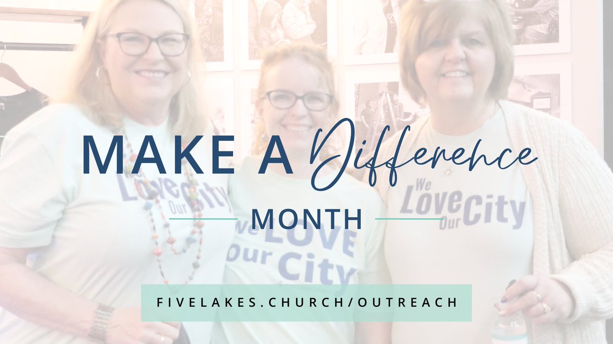 fivelakeschurch's tweet image. You were MADE to make a difference. 💪✨
This July, join us for Make a Difference Month—a chance to serve others, find your purpose, and show Christ’s love in action. ❤️

📝 Sign up now!
💡 Got an idea? Share it!
#MakeADifferenceMonth #FiveLakesChurch