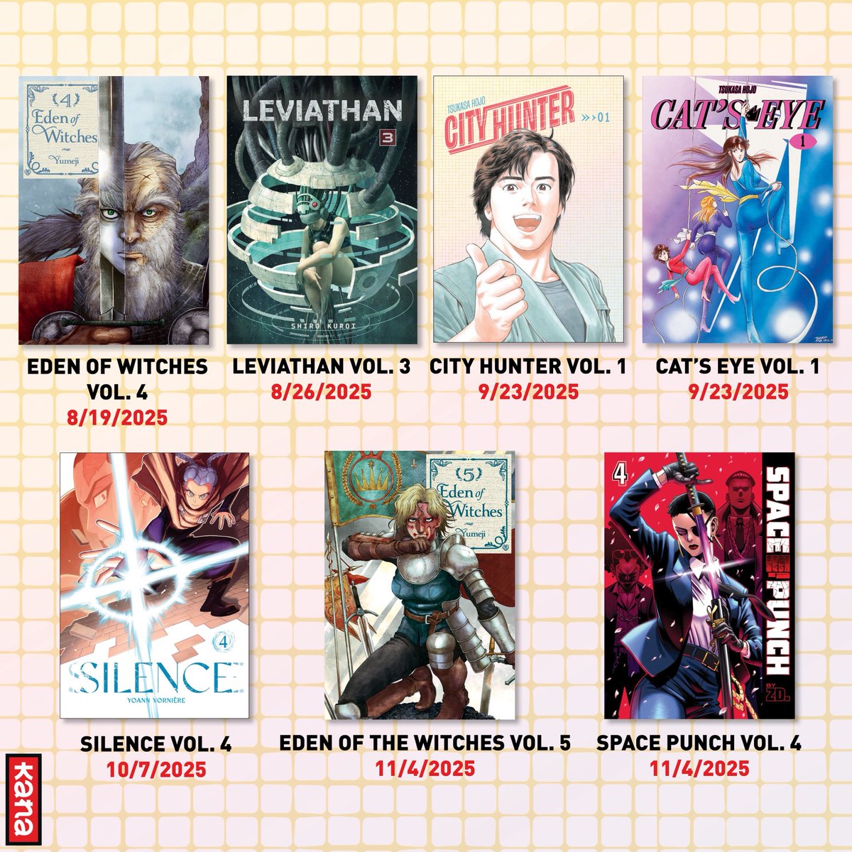 AbramsComicArts's tweet image. We have some exciting manga being released in 2025 from @kanamanga_us
From art thieves to witches and space adventures! Here is a full list of what you can look forward to!
#Manga #CityHunter #CatsEye #Witches #Dystopian #SciFi #Fantasy