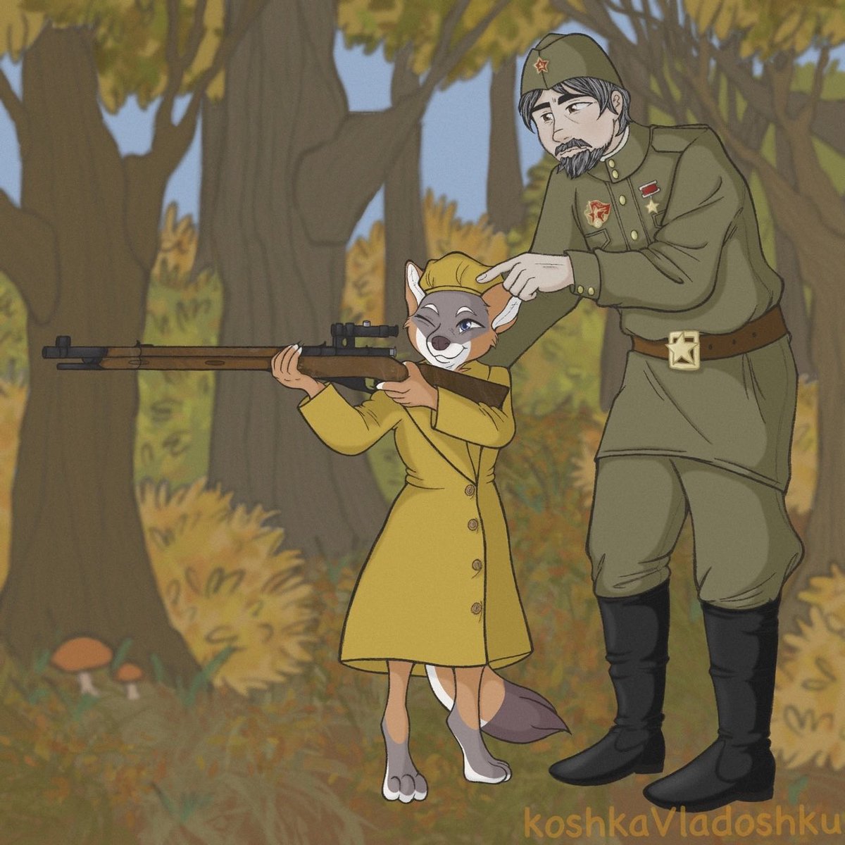 green_arher's tweet photo. I was recently commissioned to draw a picture of the amazing Nora from the comic ( @tamberlanecomic @JustCaytlin) and Victor Reznov for a fanfic 👀✨

#tamberlane #fanart #CoD_WaW https://t.co/hKz4AHLJgO