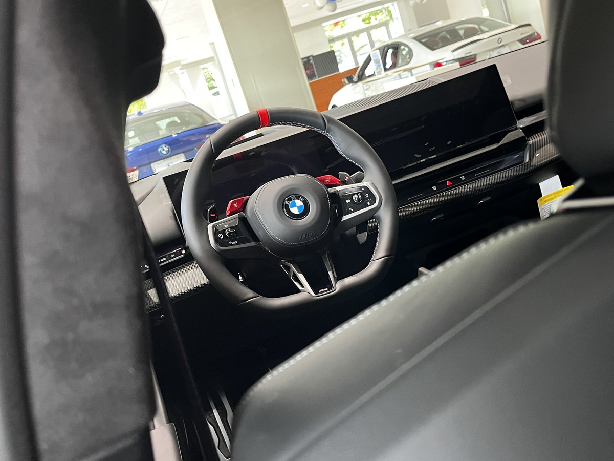 BMWMamaroneck's tweet image. Unleash the full potential of performance and precision. The #BMWM5 delivers track-bred power, luxurious comfort, and cutting-edge technology all in one bold package. From its aggressive stance to its twin-turbocharged V8 engine, every inch is engineered for adrenaline.