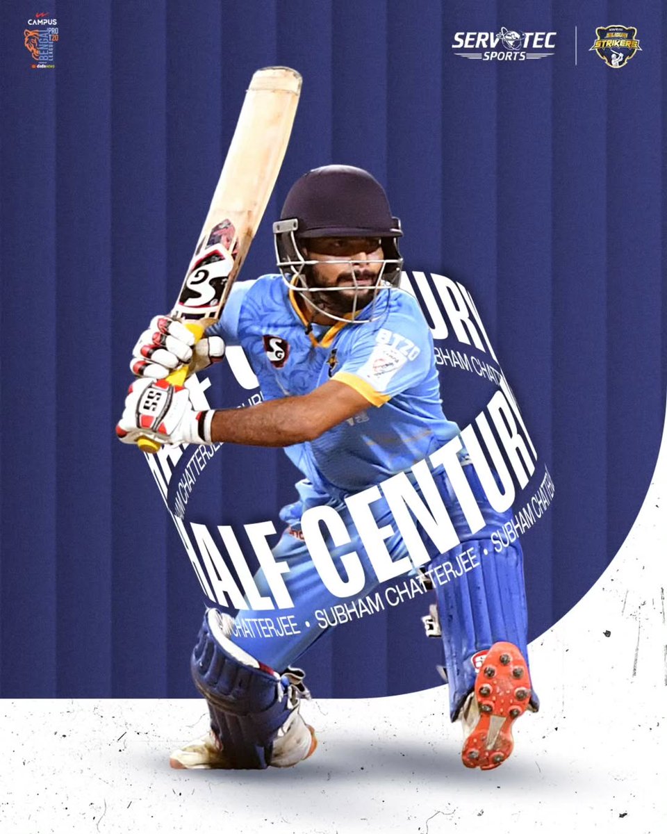 SiliguriStriker's tweet image. Half-century of class and composure #SSSvsSSM | #SiliguriStrikers | #BengalProT20 | #halfcentury