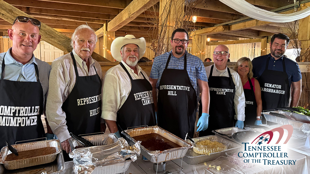 TNCOT's tweet image. Comptroller @JasonMumpower had a great time attending the @kptchamber's Legislative BBQ last night with Reps. Hulsey, Crawford, @TimothyHillTN3, @DavidHawkForTN, @ReneaJones4TN and Sen. Harshbarger.