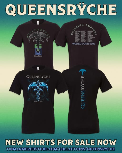 queensryche's tweet photo. We just got in some new shirts!!  Get 'em while you can: https://t.co/kix9eRfxBk
#Queensryche #tshirts #getyoursnow #newmerch https://t.co/Sx3HqyPKEv